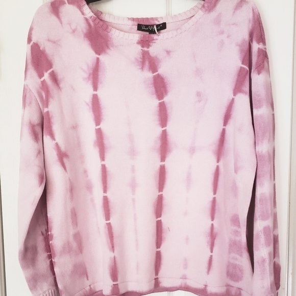 NEW! VELVET HEART pink tie dye cotton sweater. - Picture 4 of 7